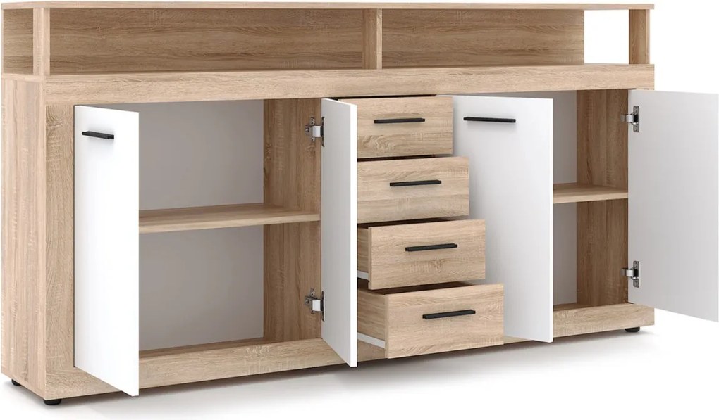 BLAGO komód 190 cm sonoma tölgy/fehér