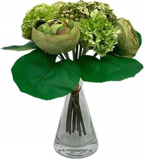 Csokor kompozíció 28 cm zöld virágok