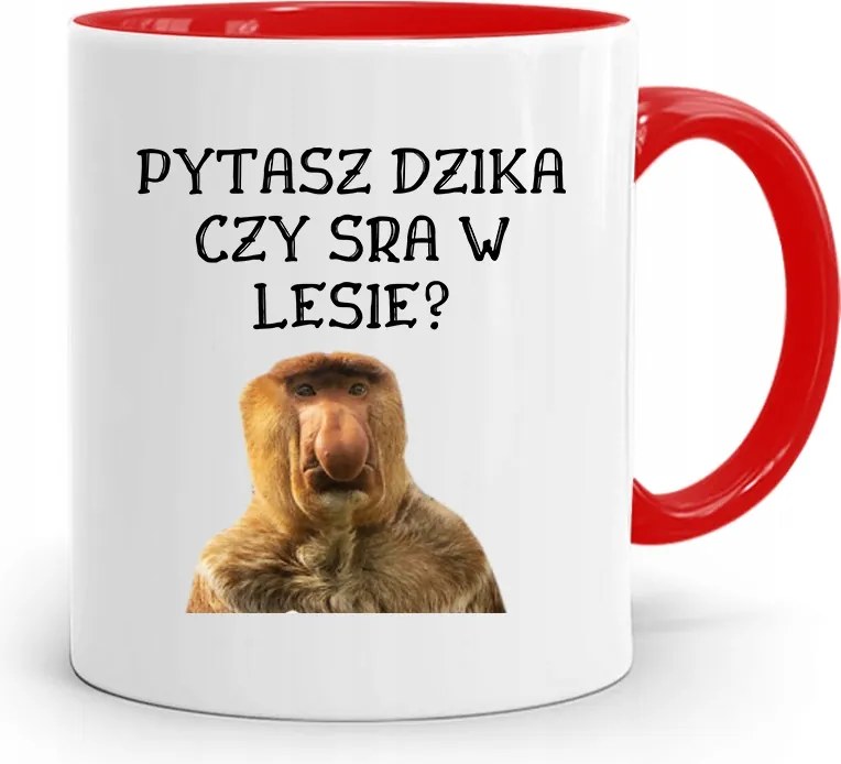 Piros Hordozós Bögre Janusz Azt Kérdezi Vaddisznó, Hogy fényképes nyomattal