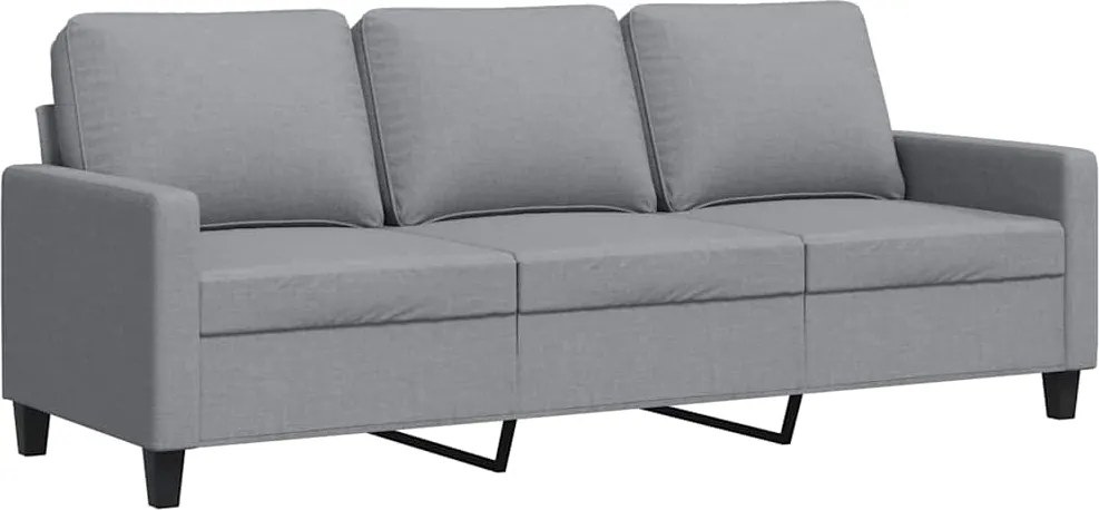 vidaXL 3 személyes világosszürke szövet kanapé 180 cm