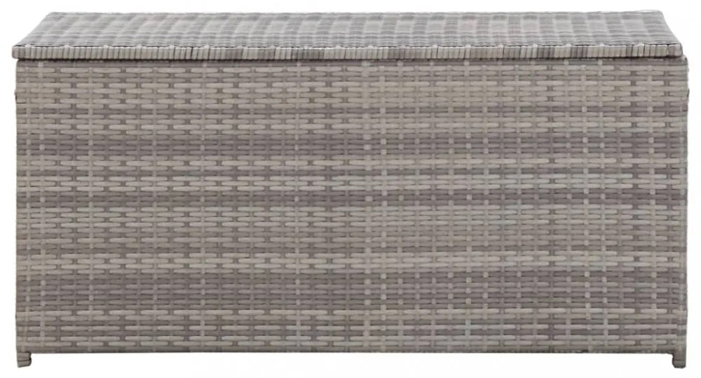szürke polyrattan kerti tárolóláda 100 x 50 x 50 cm