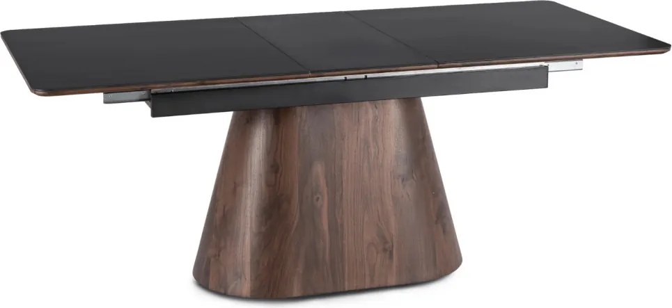 Stół LIZBONA Ceramiczny Rozkładany 160-200 cm Czarny/Orzech