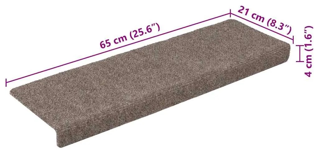 öntapadós lépcsőszőnyegek 30 db 65 x 21 x 4 cm bézs téglalap alakú széllel