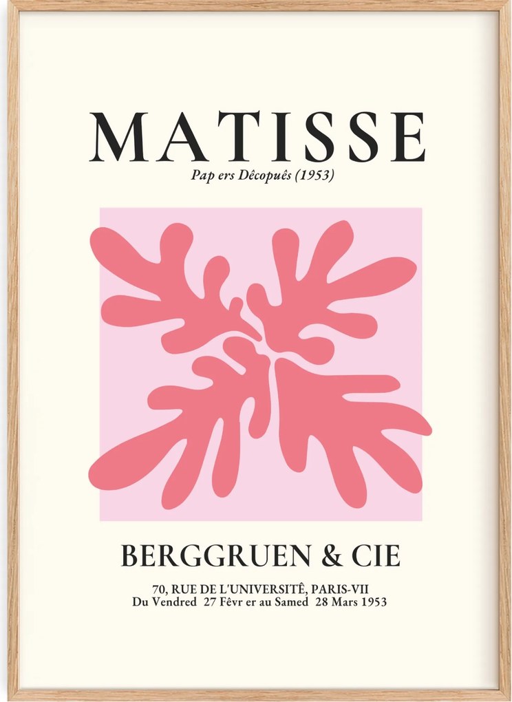 Poszter 50x70 Henri Matisse Rózsaszín organikus forma Berggruen 1953 Papír
