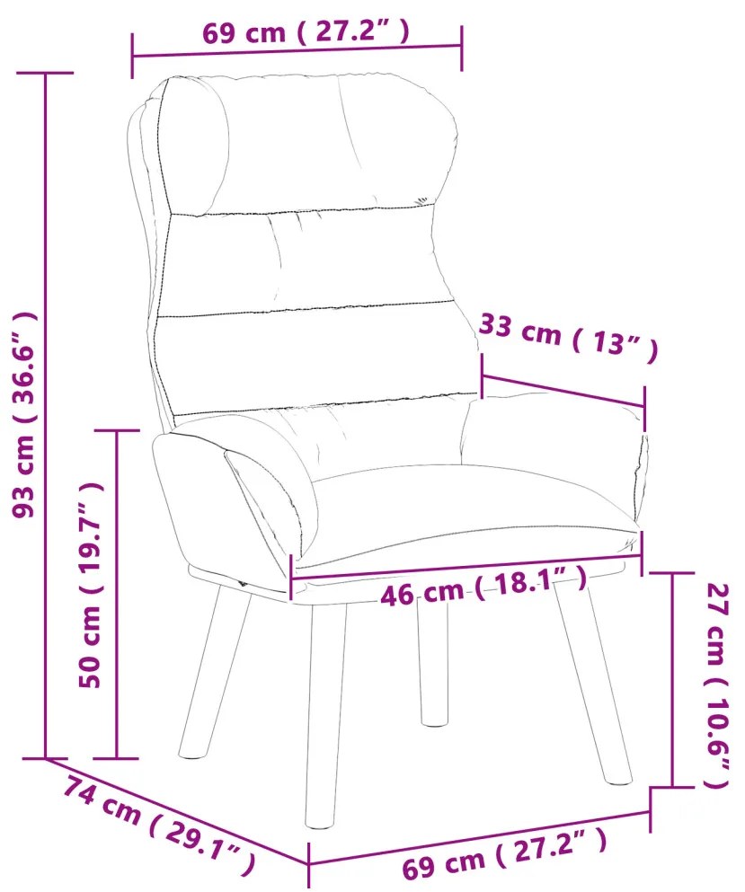 Pihenőszék Krém 69 x 74 x 93 cm Bársony