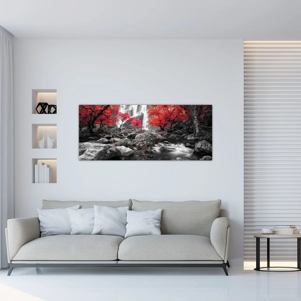 Kép - Vízesések az őszi tájban (120x50 cm)