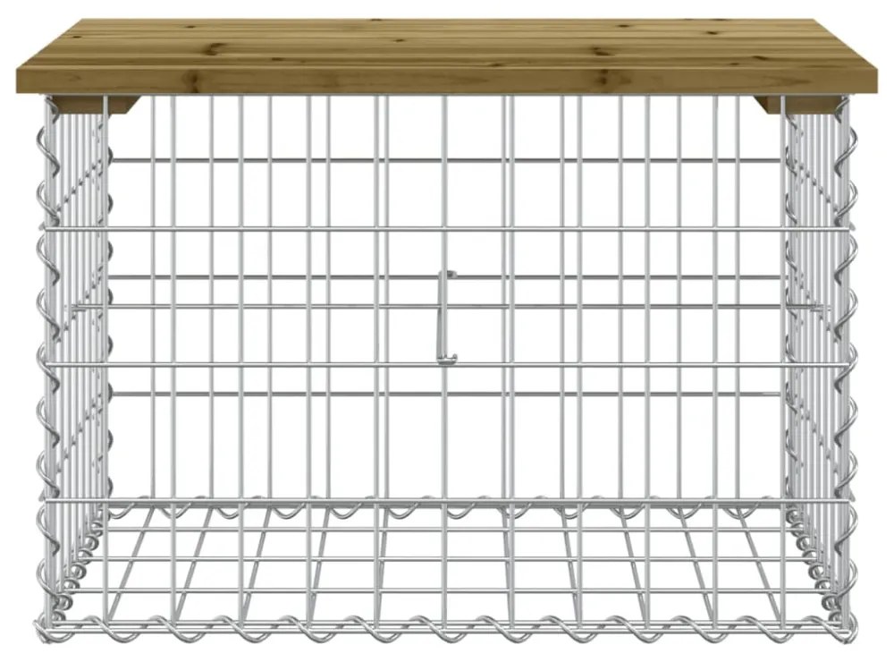 impregnált fenyőfa gabion kerti pad 63 x 44 x 42 cm