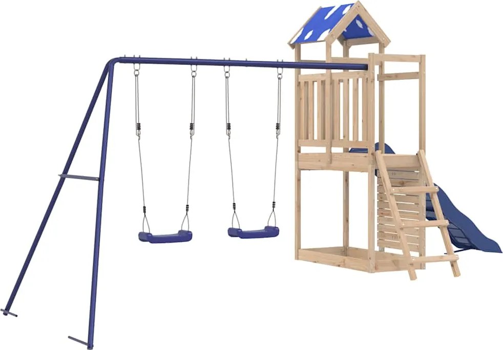 vidaXL tömör fenyőfa kültéri játszószett