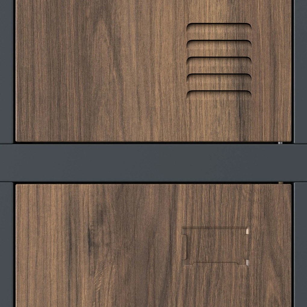 6 ajtós öltözőszekrény, antracit/dió, 900x1850x450 mm: IGOR Eco Design