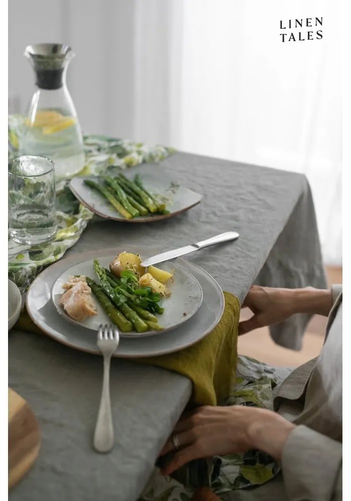 Len asztalterítő 140x300 cm Khaki – Linen Tales