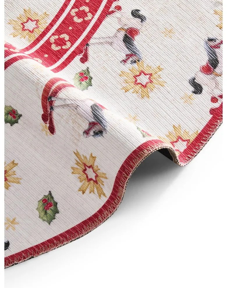 Piros kerek szőnyeg karácsonyi mintával ø 160 cm Toy's Delight Rocking Horse – Villeroy&amp;Boch