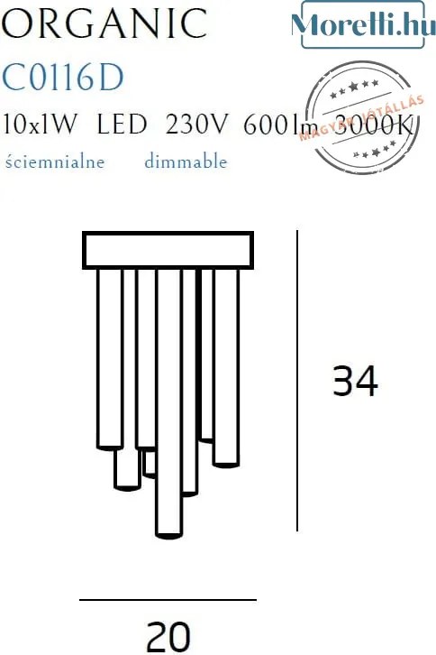 Mennyezeti Lámpa Réz ORGANIC MAXLIGHT C0116D