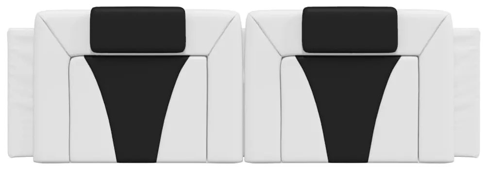 fehér és fekete műbőr fejtámla párna Viana 160 cm