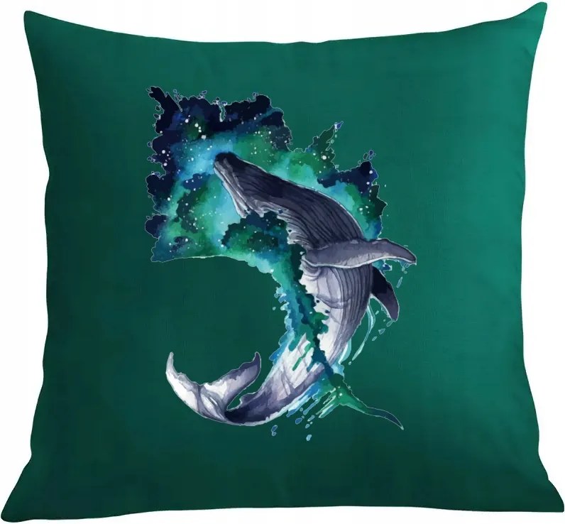 Párna párnahuzat színes nyomtatás Bálna