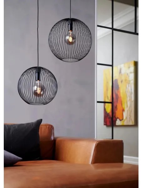 Nordlux - BERONI függeszték kábellel, 1x E27/60W/230V, fekete, Ø 35 cm