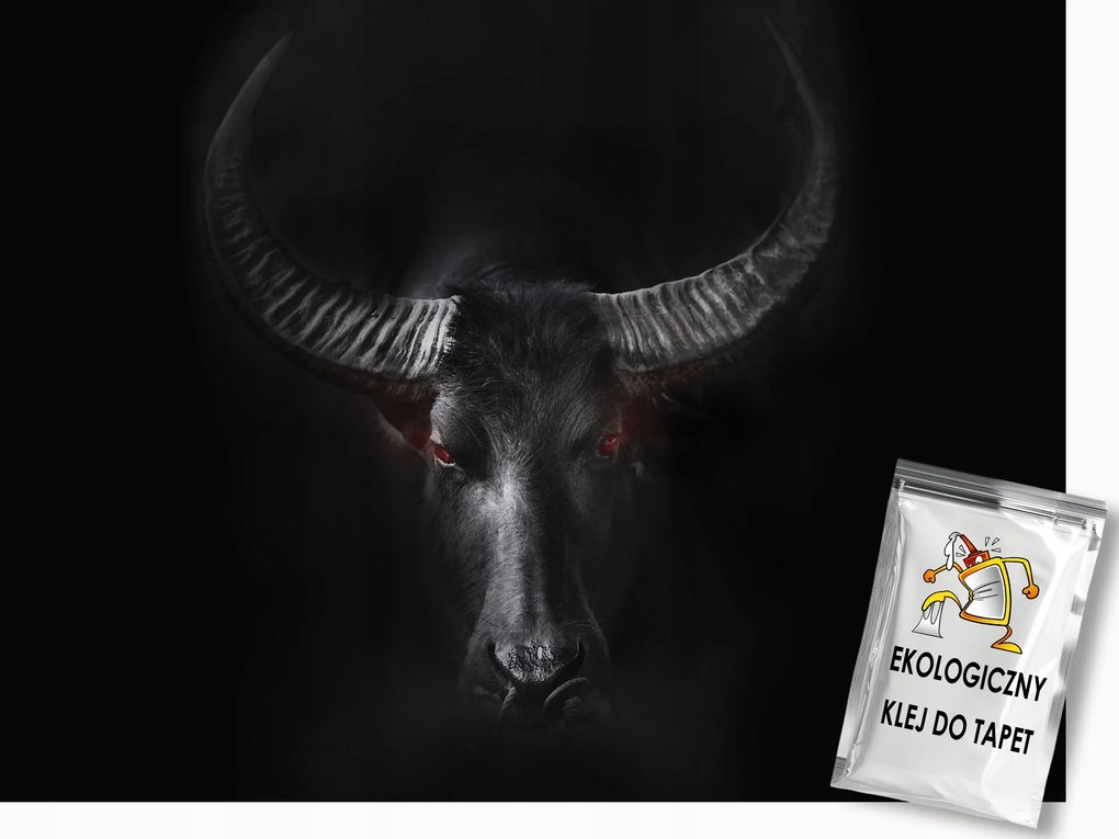 Fotótapéta Flizelina Állatok Bika Fekete Modern Agancs 150x105 ragasztó