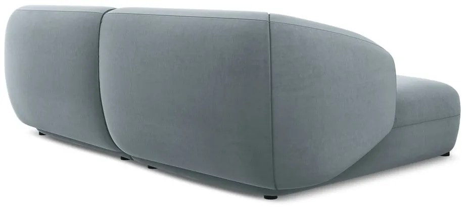 Világoskék bársony sarokkanapé (bal oldali) Moana – Makamii