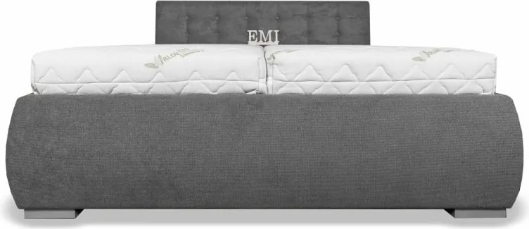 Aria kárpitozott ágy + rácsos rács + matrac EMI