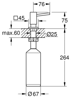 GROHE 40649000 - CUBIC szappanadagoló 500 ml, fényes króm