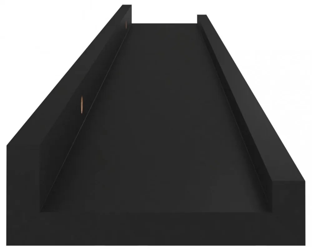 4 db fekete fali polc 80 x 9 x 3 cm