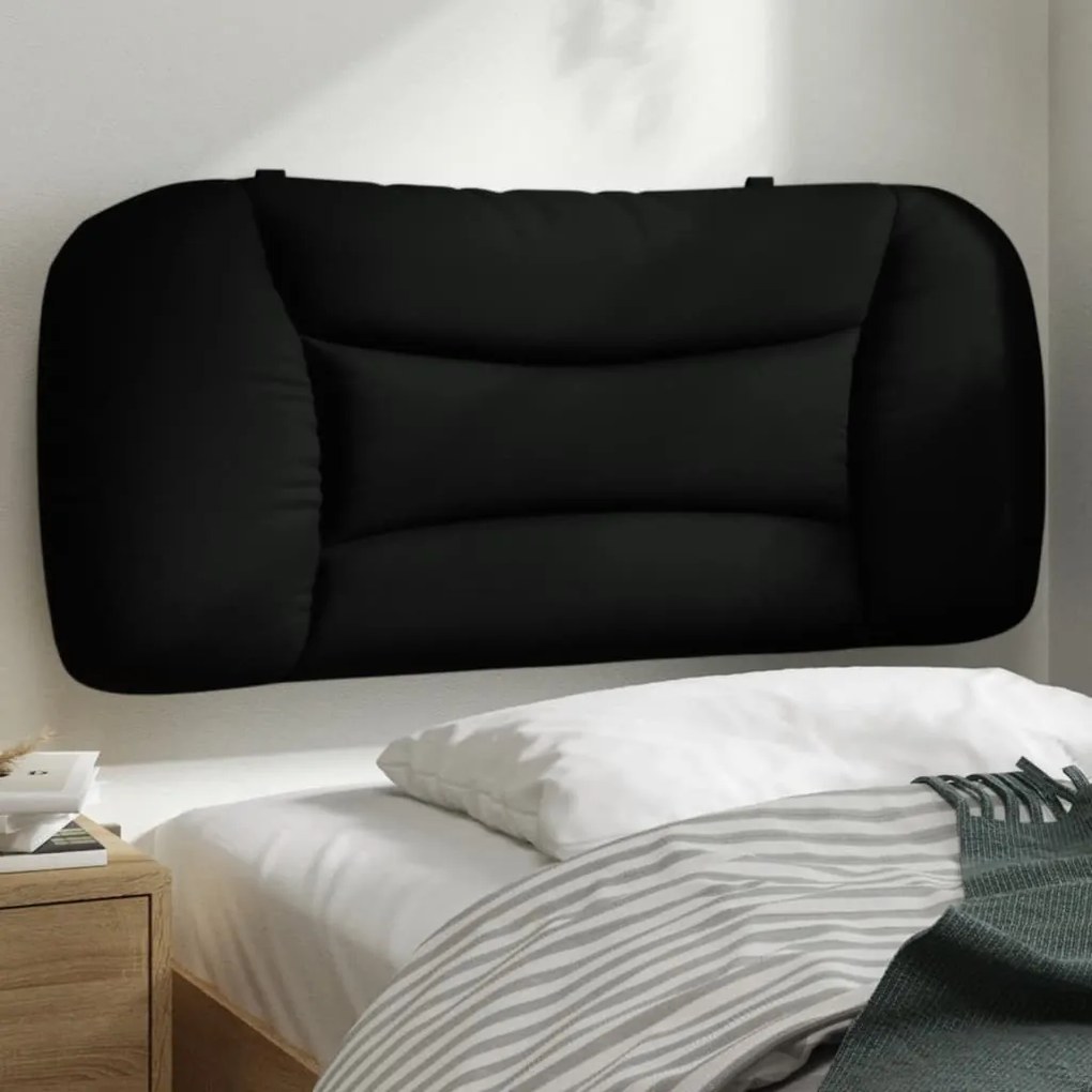 fekete szövet fejtámla párna 90 cm