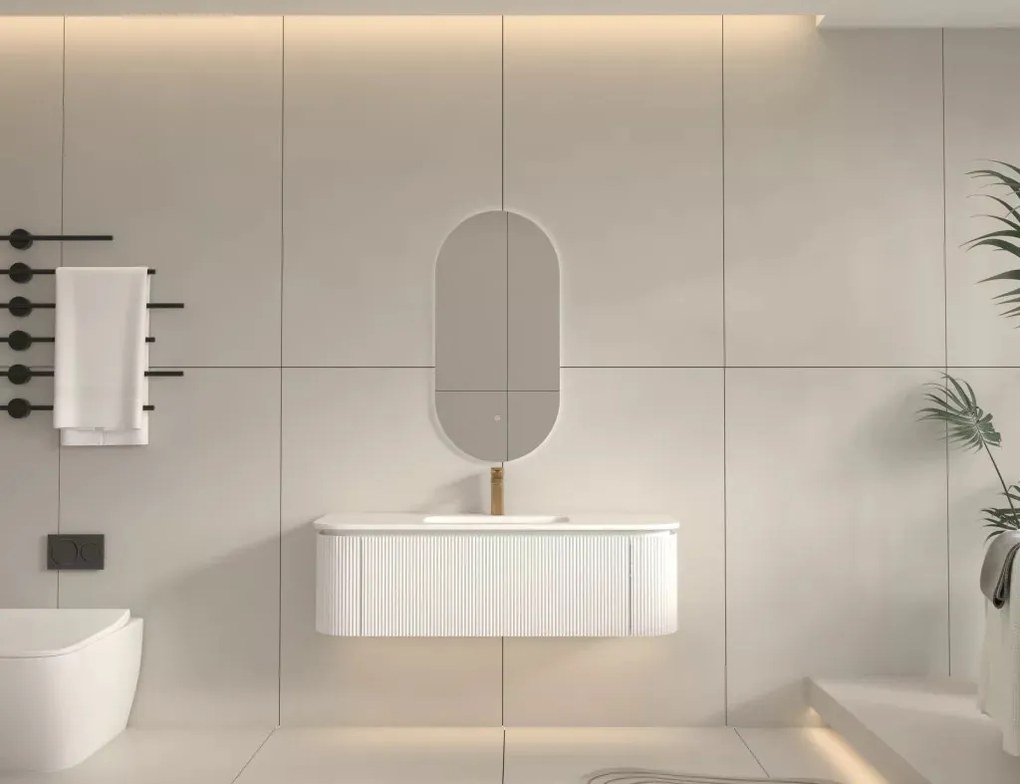 AREZZO design SIERRA 120 cm-es Fürdőszoba alsószekrény 1 fiók, 2 ajtó, matt fehér