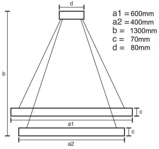 LED állítható fényerejű lámpa kábelre LED/65W/230V 3000-6500K + DO