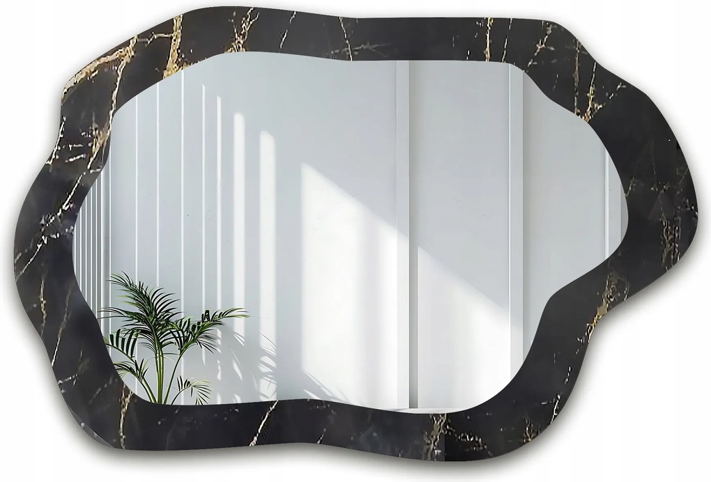 Marble Verdi szabálytalan tükör fekete-arany márvány 120X80