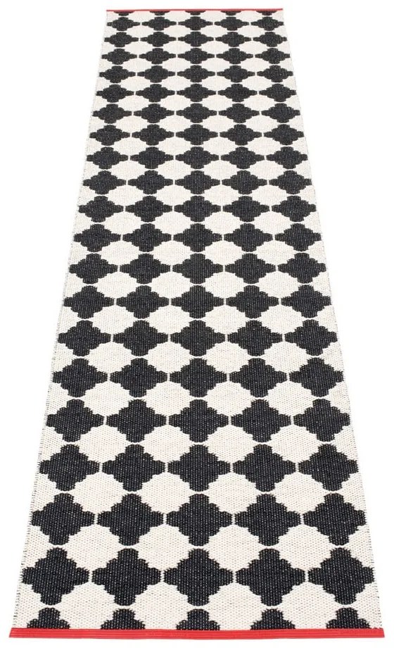 Fekete-fehér kültéri-beltéri futószőnyeg 70x300 cm Marre Black Coral – Pappelina