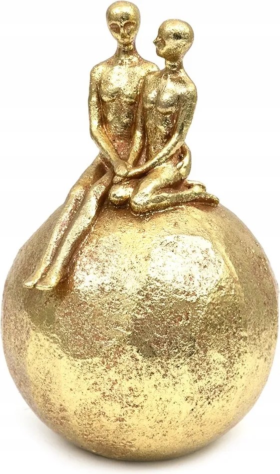 Szerelmes Figura Arany Pár 25cm Gömb Kővel