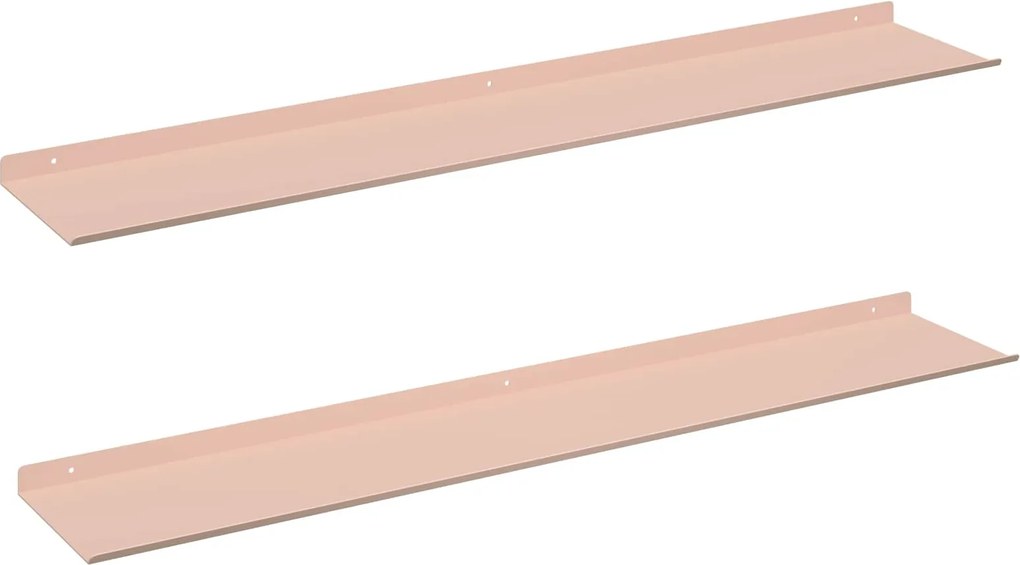 vidaXL Lebegő polc 2 pcs Rózsaszín 100 x 18 x 2,5 cm Acél