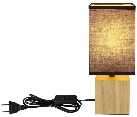 Globo 21628B - Asztali lámpa VALENTINO 1xE27/7W/230V fekete/barna