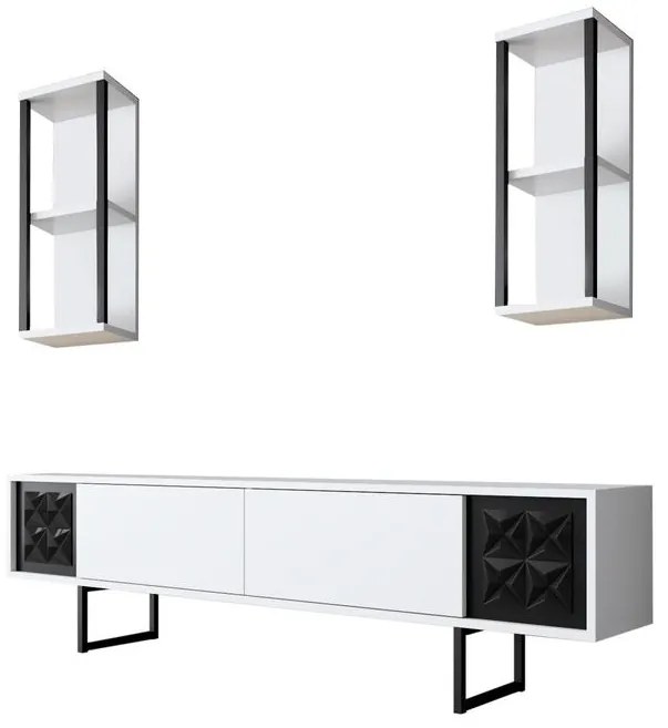 TV szekrény Black Line - White, Black