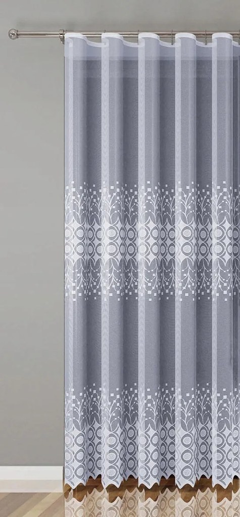 Mg Függöny jacquard 619/122 Fehér 500x250cm Kész M Szalaggal