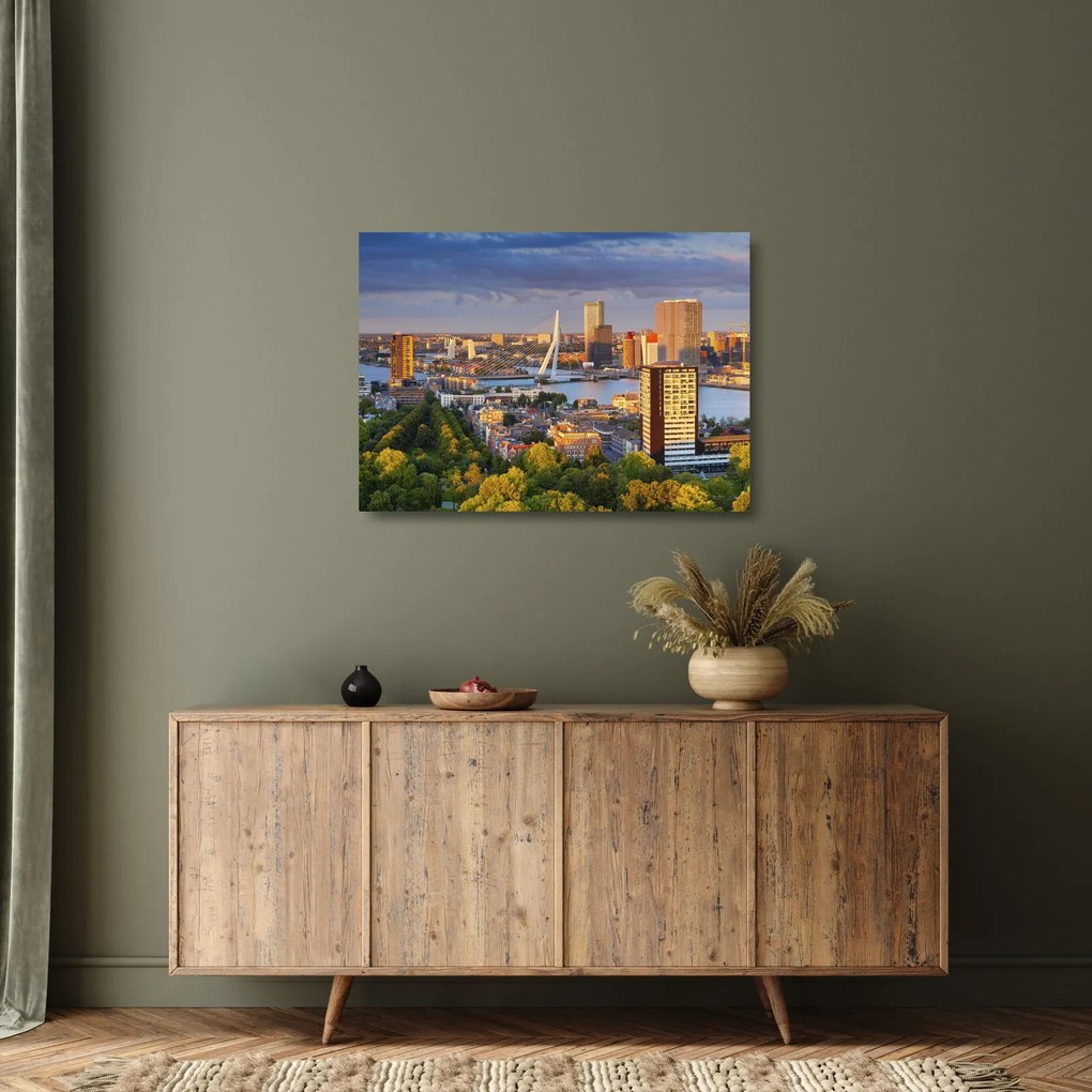 Kép - panoráma Rotterdam, Hollandia (üvegen) (70x50 cm)