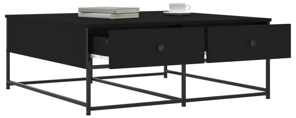 Fekete szerelt fa dohányzóasztal 100 x 99 x 40 cm