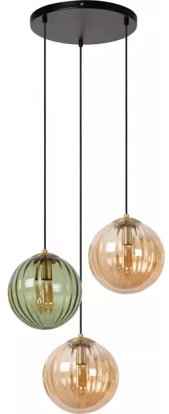 Lucide 45493/03/33 - Csillár zsinóron MONSARAZ 3xE27/40W/230V zöld/bézs