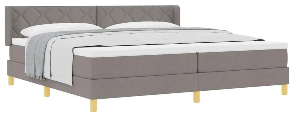 Rugós Ágy matracmal fejtámlával Tópszínű 200 x 200 cm szövet