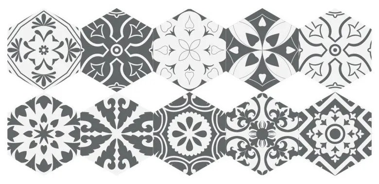 Hexagons Rosito 10 db-os padlómatrica szett, 20 x 18 cm - Ambiance