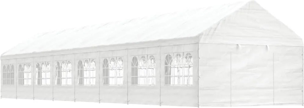 vidaXL fehér polietilén pavilon tetővel 17,84 x 4,08 x 3,22 m