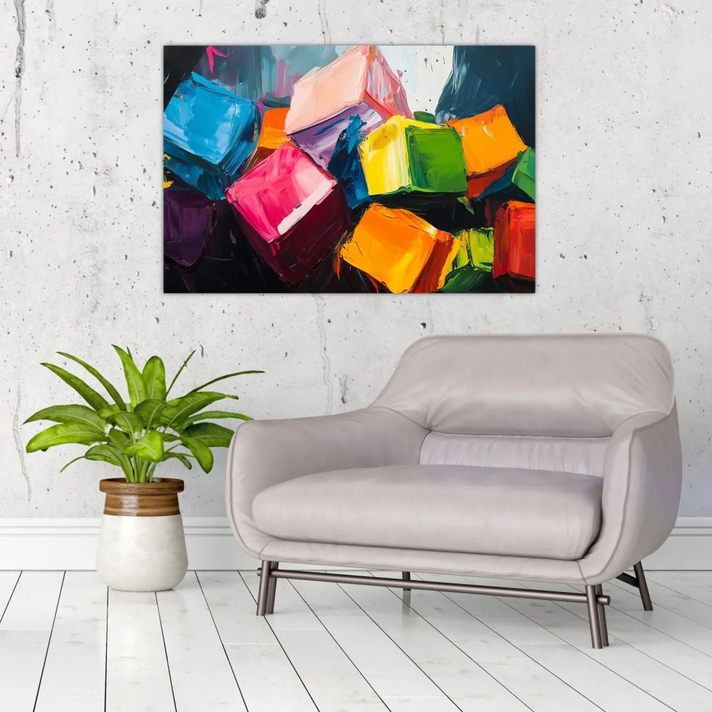 Kép - Színes kockák (90x60 cm)