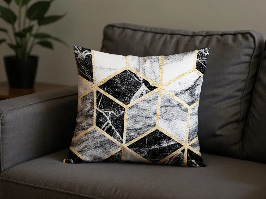 Pamut párnahuzat ATHENA POLY 45x45 cm, fekete