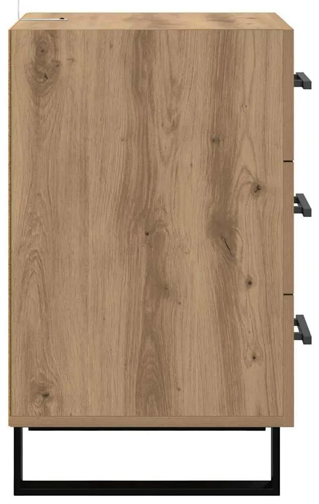vidaXL Éjjeliszekrény fiókkal Artisan tölgy 40 x 40 x 66 cm Faanyag