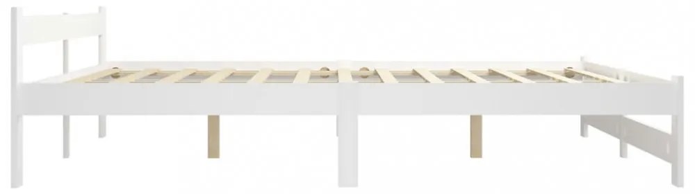 fehér tömör fenyőfa ágykeret matrac nélkül 200 x 200 cm