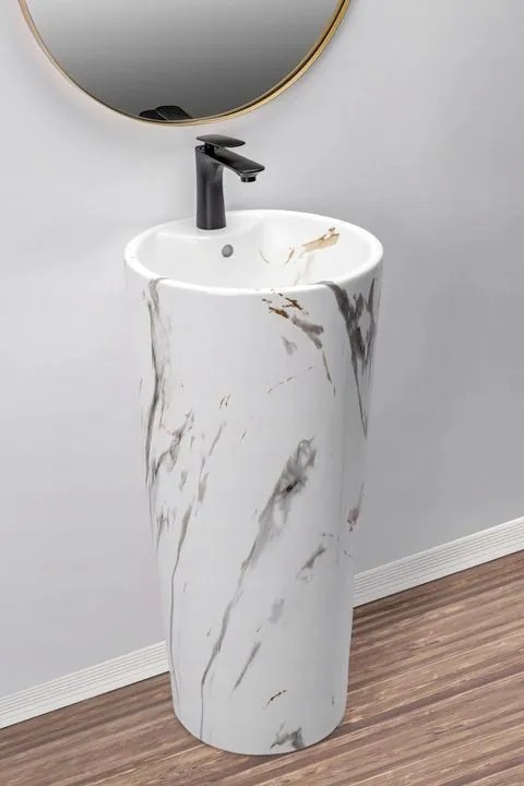 Szabadon álló mosdó REA Blanka Marble Marmur