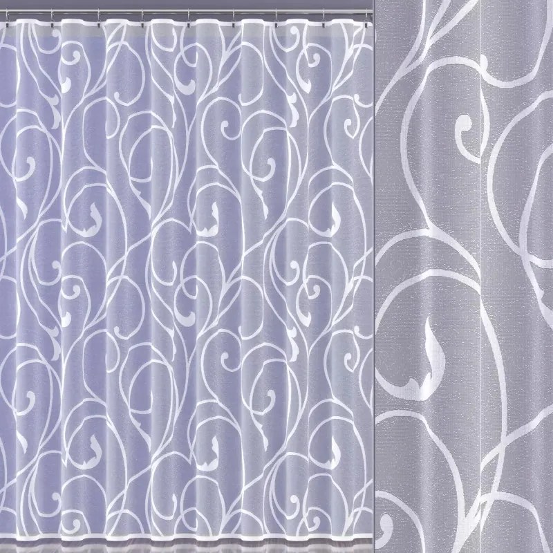 Jacquard függöny fehér elegáns mintás 160 cm Gezra 624841