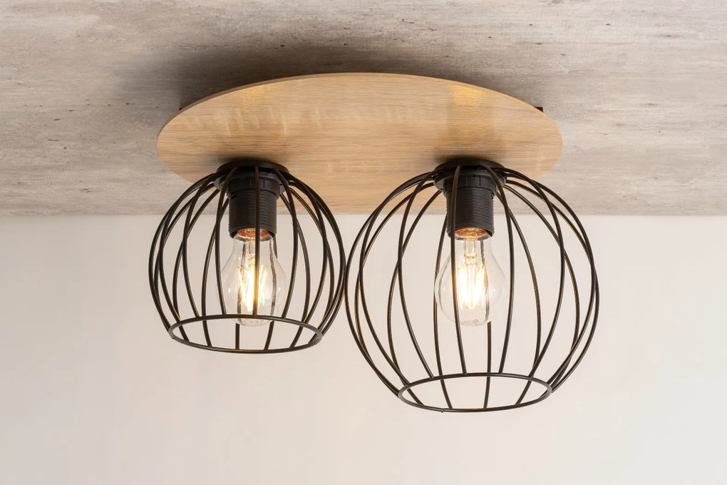 Sigma lighting modern skandináv mennyezeti lámpa cyber fekete tölgy sig32355