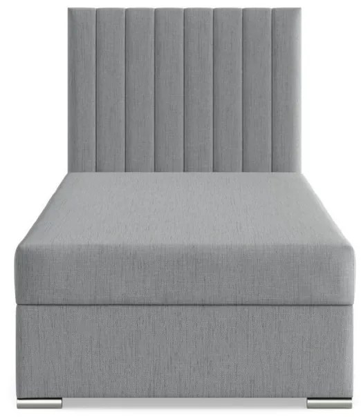 Agen egyszemélyes ágy, szövet, ágyneműtartóval, szürke