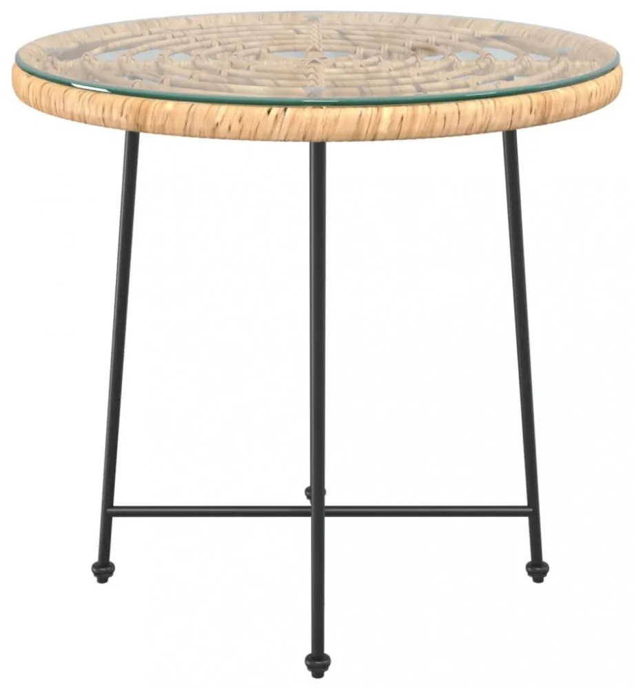 edzett üveg és acél étkezőasztal Ø80 cm