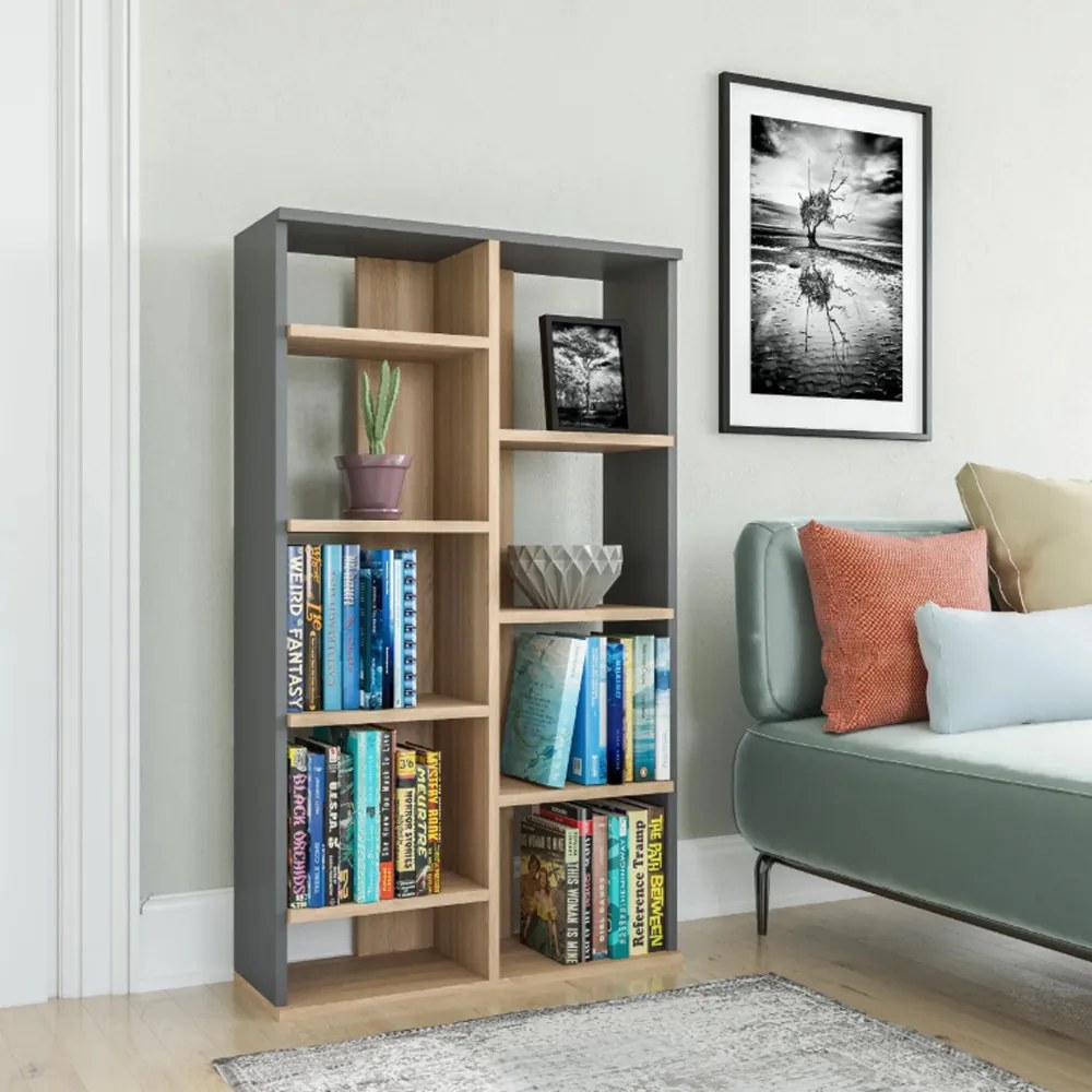 Polcos tároló könyvespolc 72x25x124cm fehér KH14-1